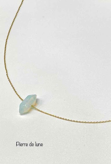 Wholesaler Missra Paris - Stainless steel necklace with natural stone