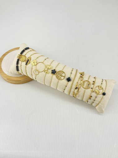 Grossiste Missra Paris - Ensemble de 16 bracelets en acier inoxydable