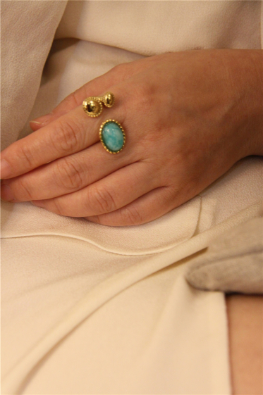 Großhändler MISSRA PARIS INFINITY - Ring mit Naturstein aus Edelstahl