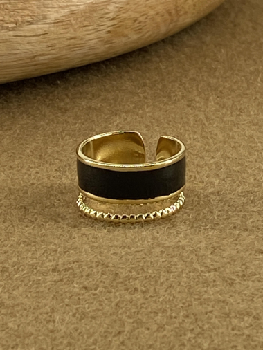 Wholesaler MISSRA PARIS INFINITY - Black enameled steel ring
