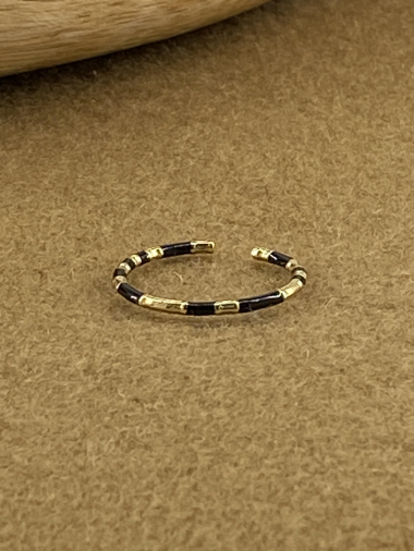 Wholesaler MISSRA PARIS INFINITY - Black stainless steel ring