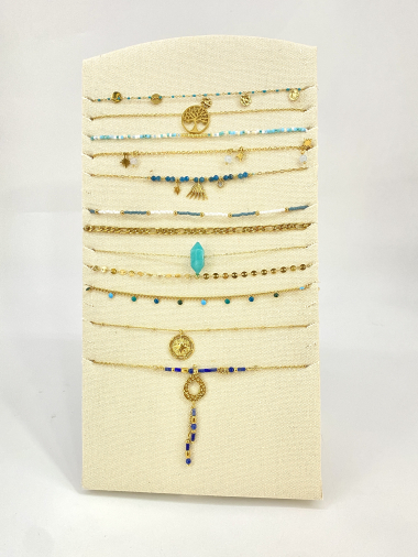 Großhändler Missra Paris - Set mit 12 Halsketten aus Edelstahl