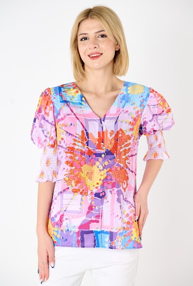 Großhändler Missy Tekstil - Puff sleeve blouse