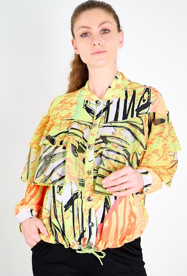 Grossiste Missy Tekstil - Chemise à imprimé abstrait