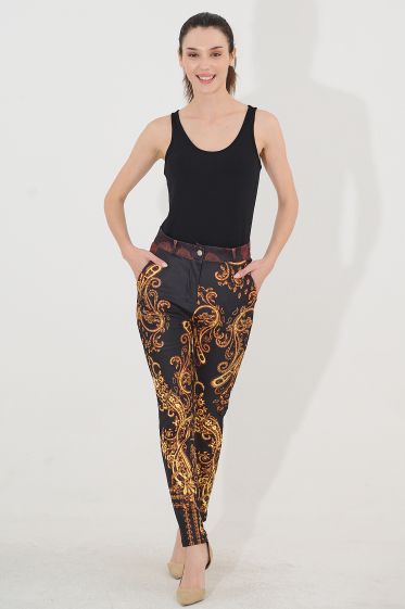 Grossiste Missy Tekstil - Pantalon imprimé à strass
