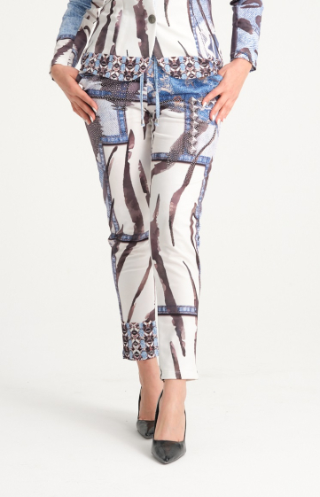 Grossiste Missy Tekstil - Pantalon imprimé à strass