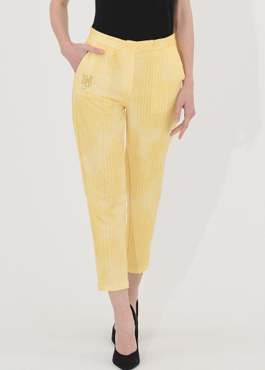 Grossiste Missy Tekstil - Pantalon  jaune à rayure
