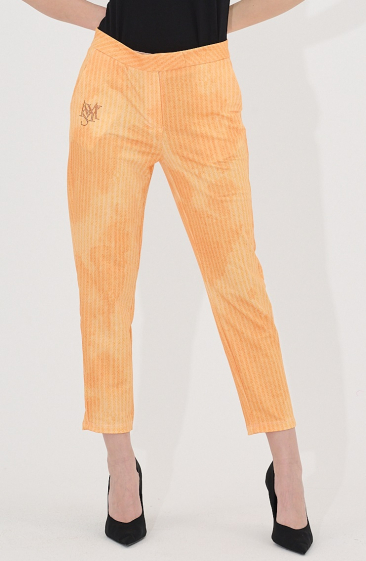 Grossiste Missy Tekstil - Pantalon  orange à rayure