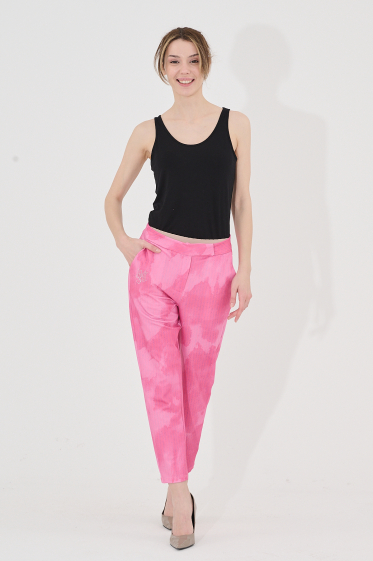 Grossiste Missy Tekstil - Pantalon rose à rayure