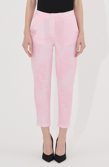 Grossiste Missy Tekstil - Pantalon rose clair à rayure