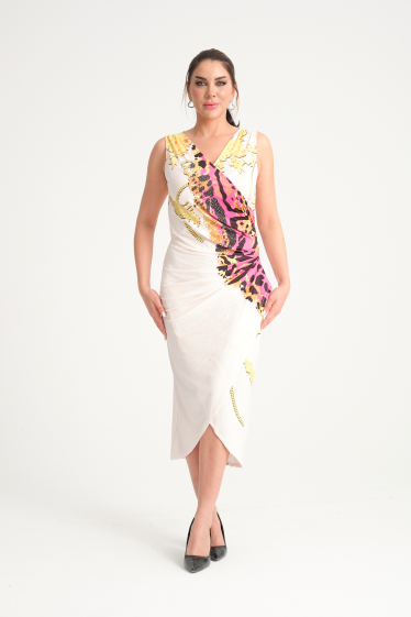 Grossiste Missy Tekstil - Robe à imprimé fleur