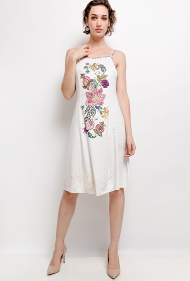 Wholesaler Missy Tekstil - Bi-material printed dress