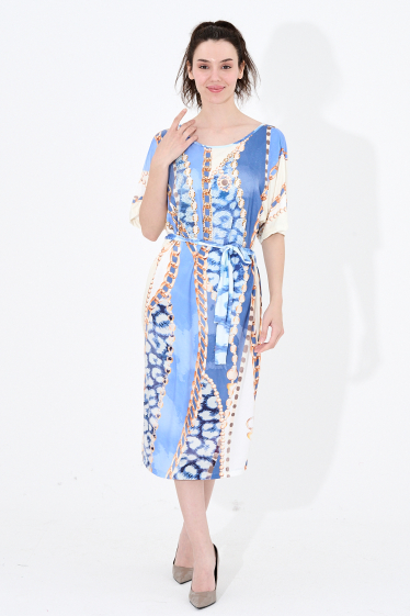 Grossiste Missy Tekstil - Robe imprimé à strass