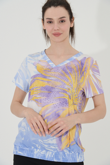Wholesaler Missy Tekstil - Rhinestone print t-shirt