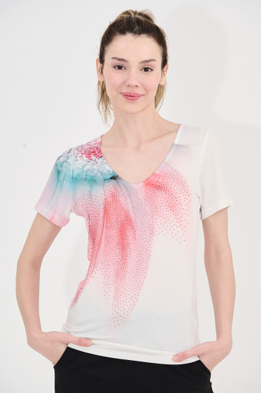 Grossiste Missy Tekstil - Tee-shirt à strasse