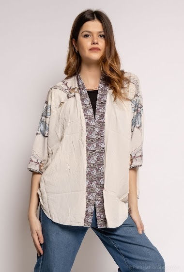 Großhändler Missy Tekstil - Printed jacket with strass