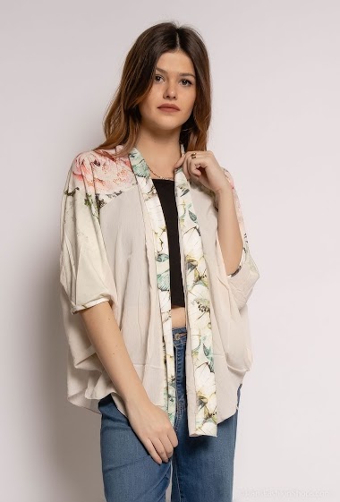Wholesaler Missy Tekstil - Printed jacket with strass