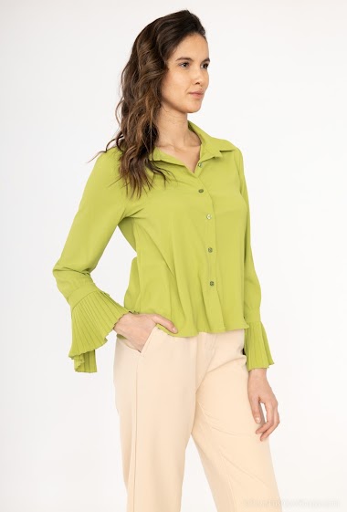 Wholesaler CONTEMPLAY - Shirt with pleated ruffled sleeves