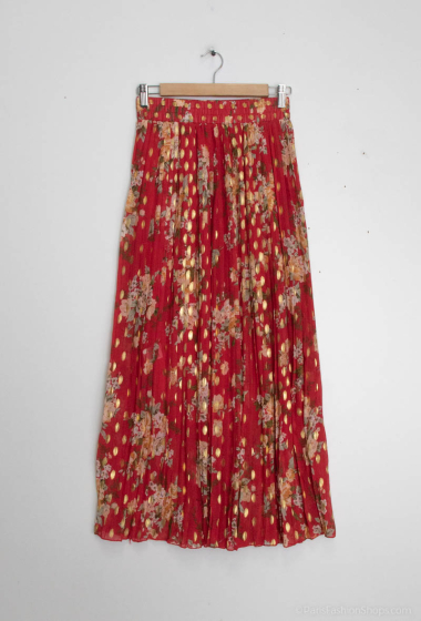 Grossiste MJ FASHION - Jupe plissée fleurie avec dorure