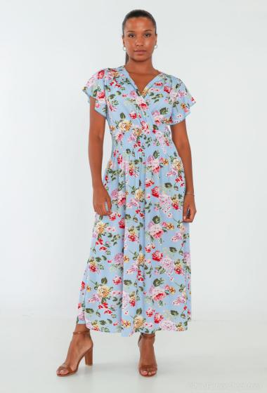 Wholesaler MJ FASHION - Small flowers print  V neck dress