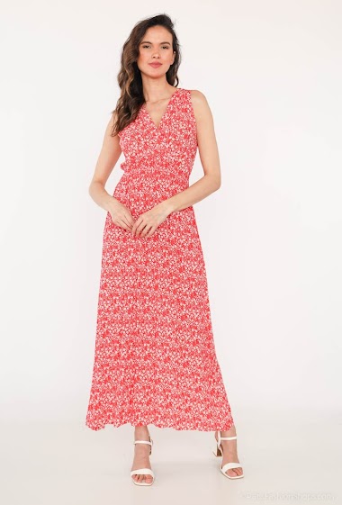 Wholesaler MJ FASHION - No sleeve floral wrap dress