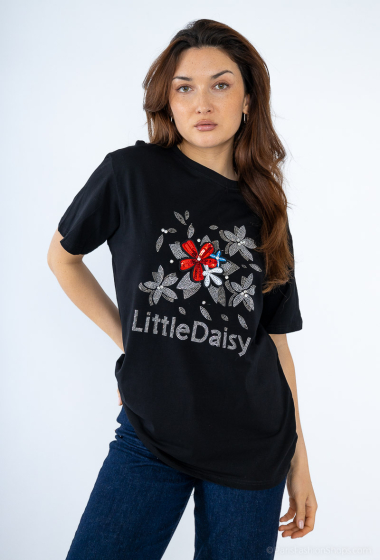 Grossiste MJ FASHION - T-shirt à strass fleur "little daisy"