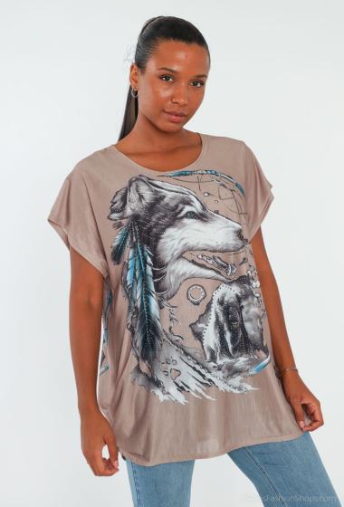 Grossiste MJ FASHION - T-shirt motif loup