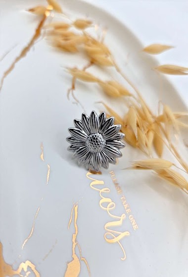 Wholesaler Mochimo Suonana - -Sunflower ring adjustable stainless steel