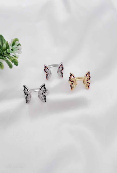 Grossiste Mochimo Suonana - Bague papillon réglable en acier inoxydable
