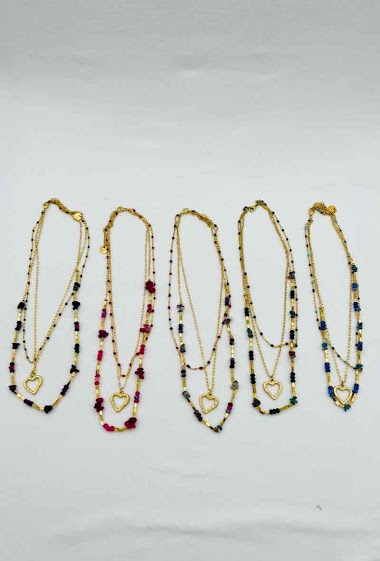 Großhändler Mochimo Suonana - Triple row necklace stainless steel