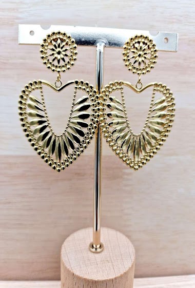 Wholesaler Mochimo Suonana - Stainless steel heart earrings