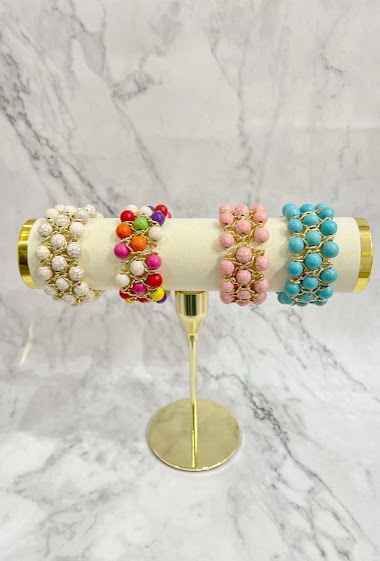 Wholesaler Mochimo Suonana - elastic bracelet with pearl and chain metal
