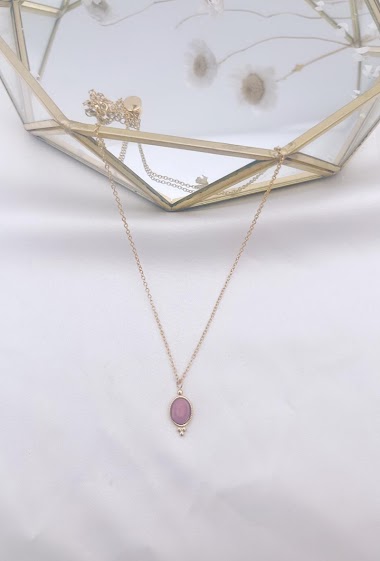 Grossiste Mochimo Suonana - collier avec pendentif pierre rose