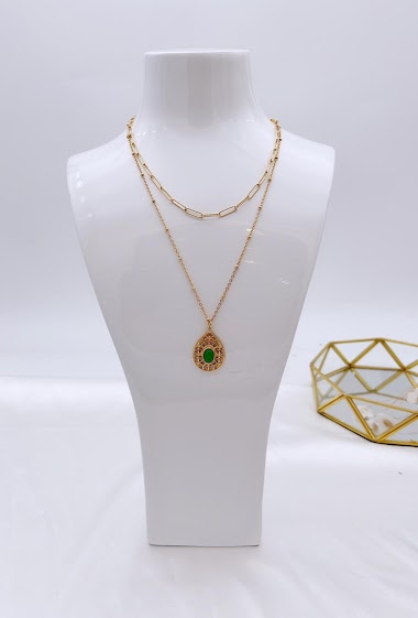 Grossiste Mochimo Suonana - collier double rangé avec pendentif rond