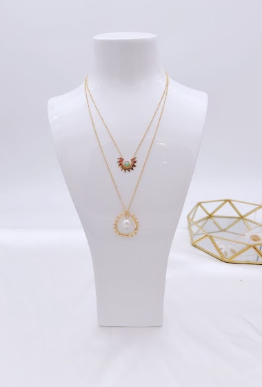 Wholesaler Mochimo Suonana - double row necklace with round pendant