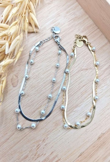 Wholesaler Mochimo Suonana - Stainless steel bracelet with pearls