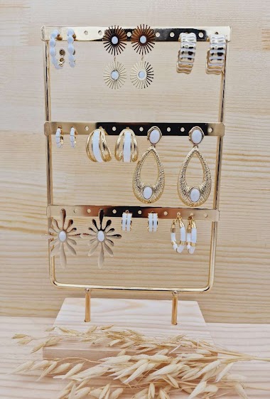 Großhändler Mochimo Suonana - Set mit 9 Paar Ohrringen aus Edelstahl