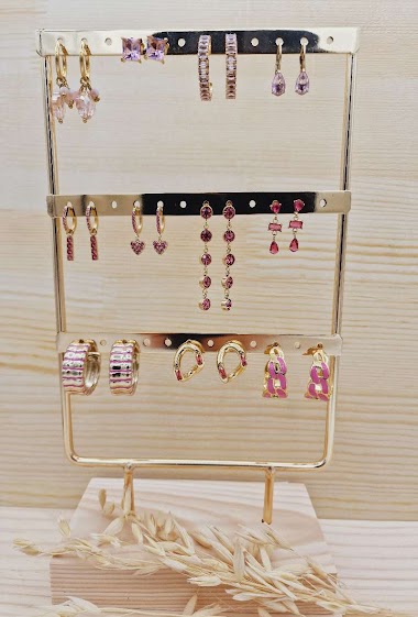 Wholesaler Mochimo Suonana - Set of 11 pairs of earrings stainless steel