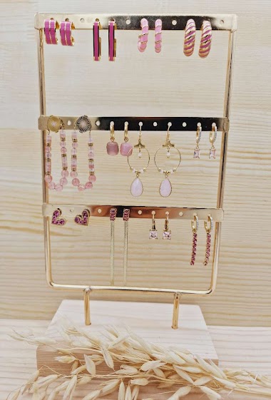 Wholesaler Mochimo Suonana - Set of 12 pairs of earrings stainless steel
