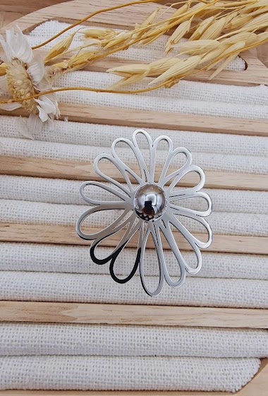 Wholesaler Mochimo Suonana - -Adjustable stainless steel ring pendant in Hebrew "life"