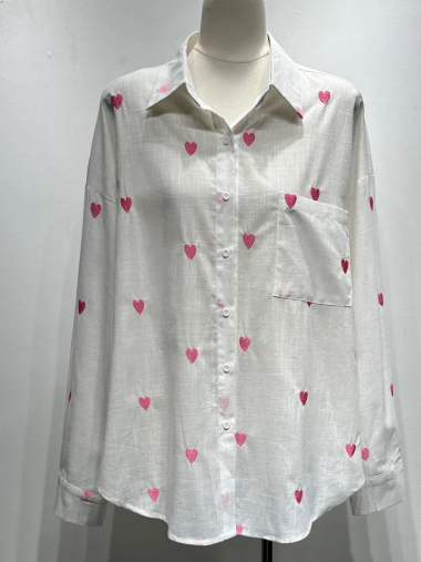 Grossiste Mochy - Chemise en coton avec motif cœur