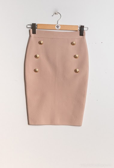 Wholesaler Mochy - Elastic skirt with decorative buttons