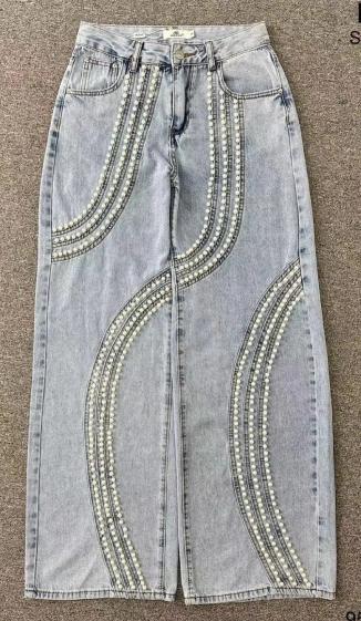 Grossiste Mochy - pantalon   jeans  avec  perle