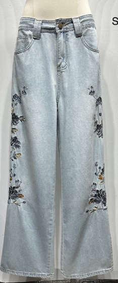 Wholesaler Mochy - embroidered jeans pants