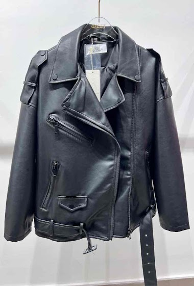 Wholesaler Mochy - Faux leather biker jacket