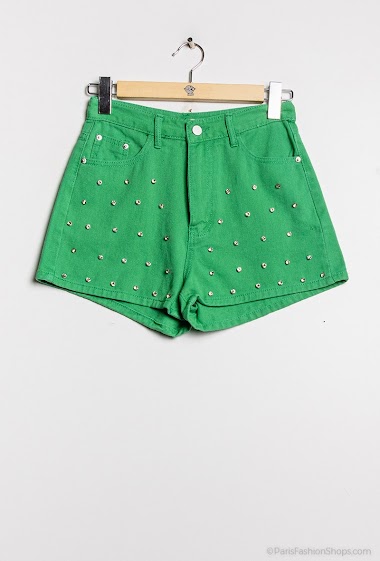 Wholesaler Mochy - Ornamented denim shorts