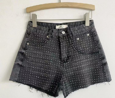Wholesaler Mochy - Rhinestone denim shorts