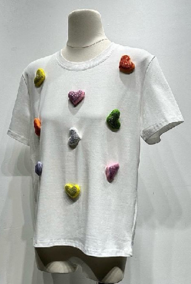 Großhändler Mochy - T-Shirt mit geprägtem Herz