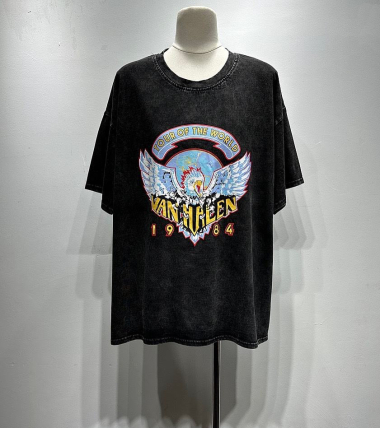 Grossiste Mochy - T-shirt en coton avec motif aigle