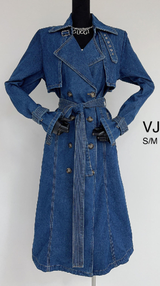 Wholesaler Mochy - denim trench coat